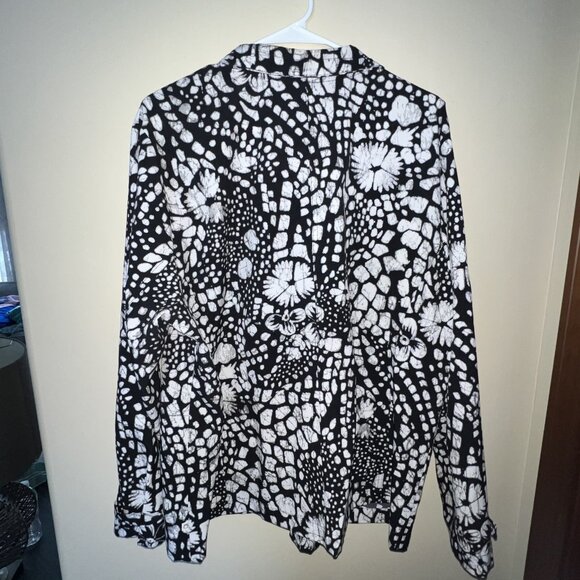 Chico’s Zenergy Jacket Black white Size 3 - Picture 2 of 9